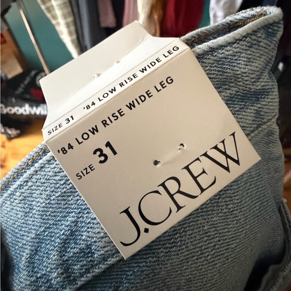 J.Crew Lower-rise distressed wide-leg jean ripped distressed size 31 New - Picture 6 of 8